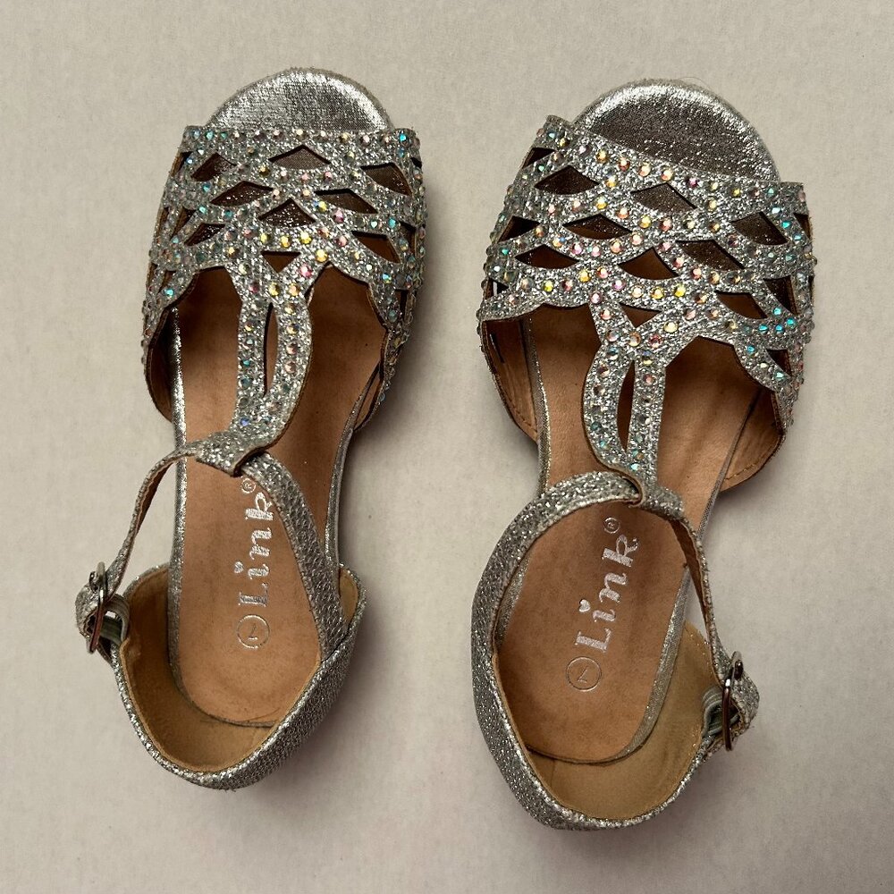 Link Sparkly Princess Sandals Little Girls Size 7 Gently Worn